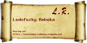Ledofszky Rebeka névjegykártya